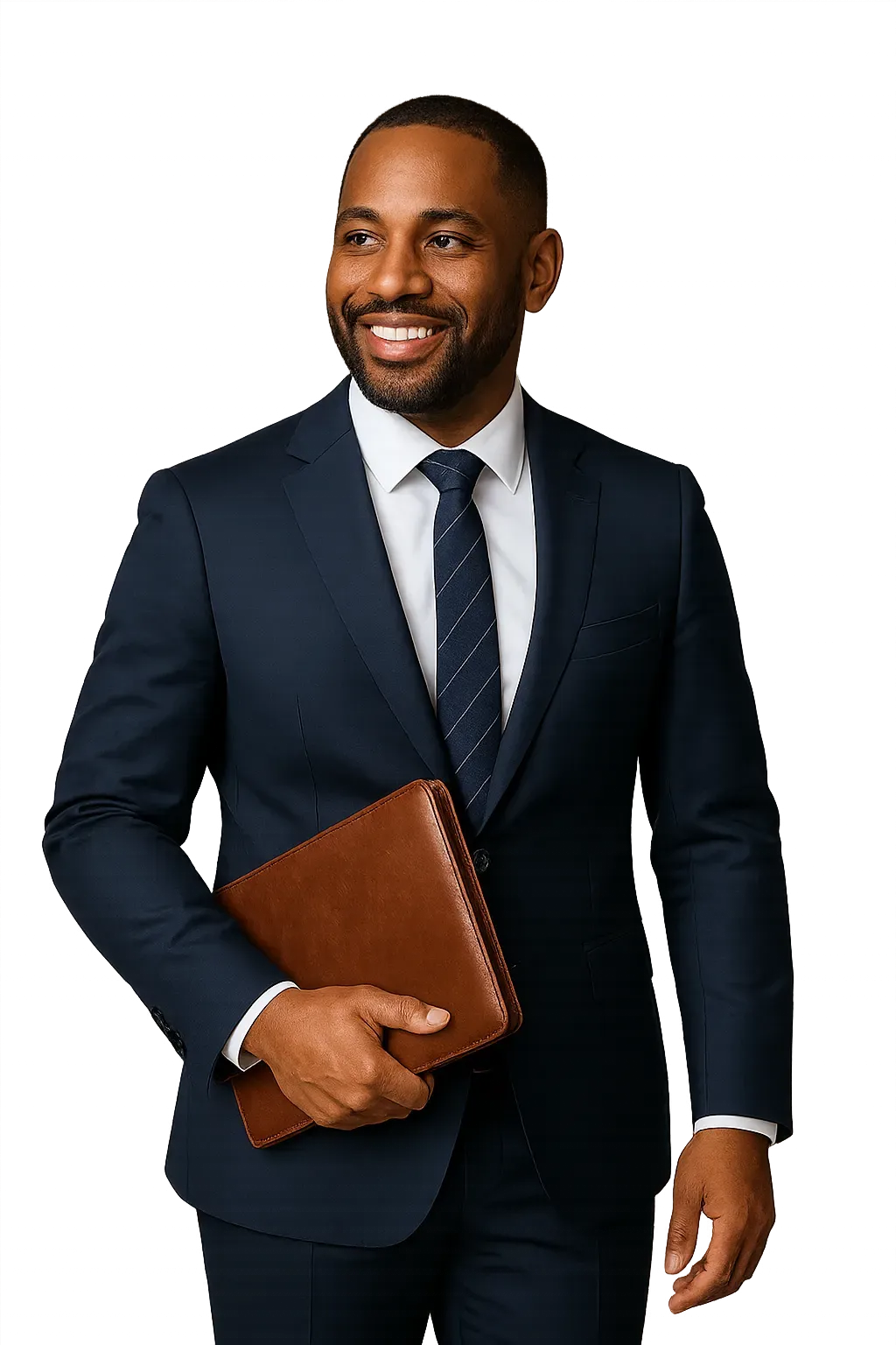 Professional credit advisor in a tailored business suit conveying trust and authority