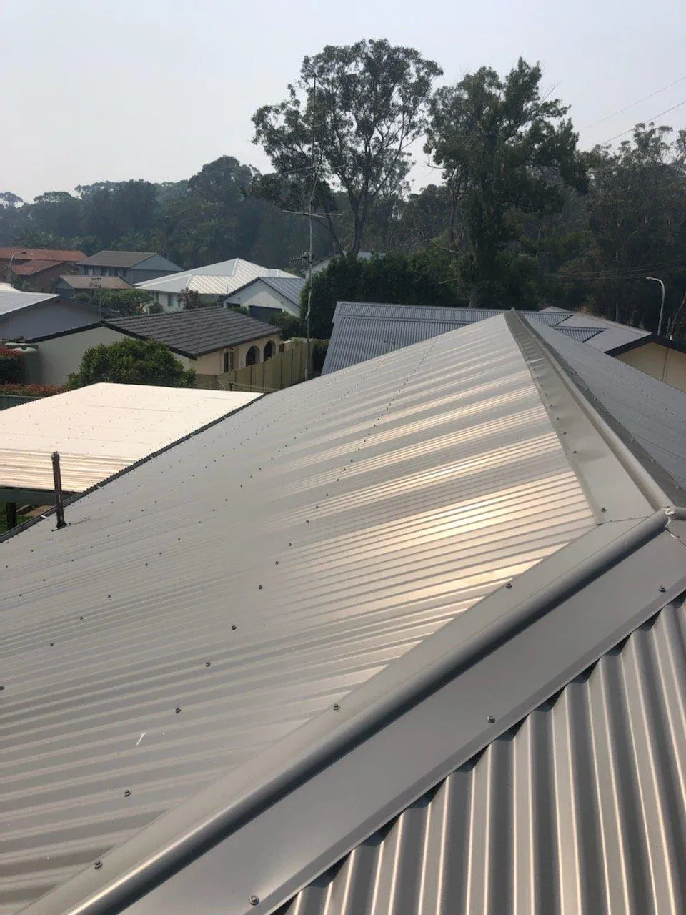 a metal roof with flashing