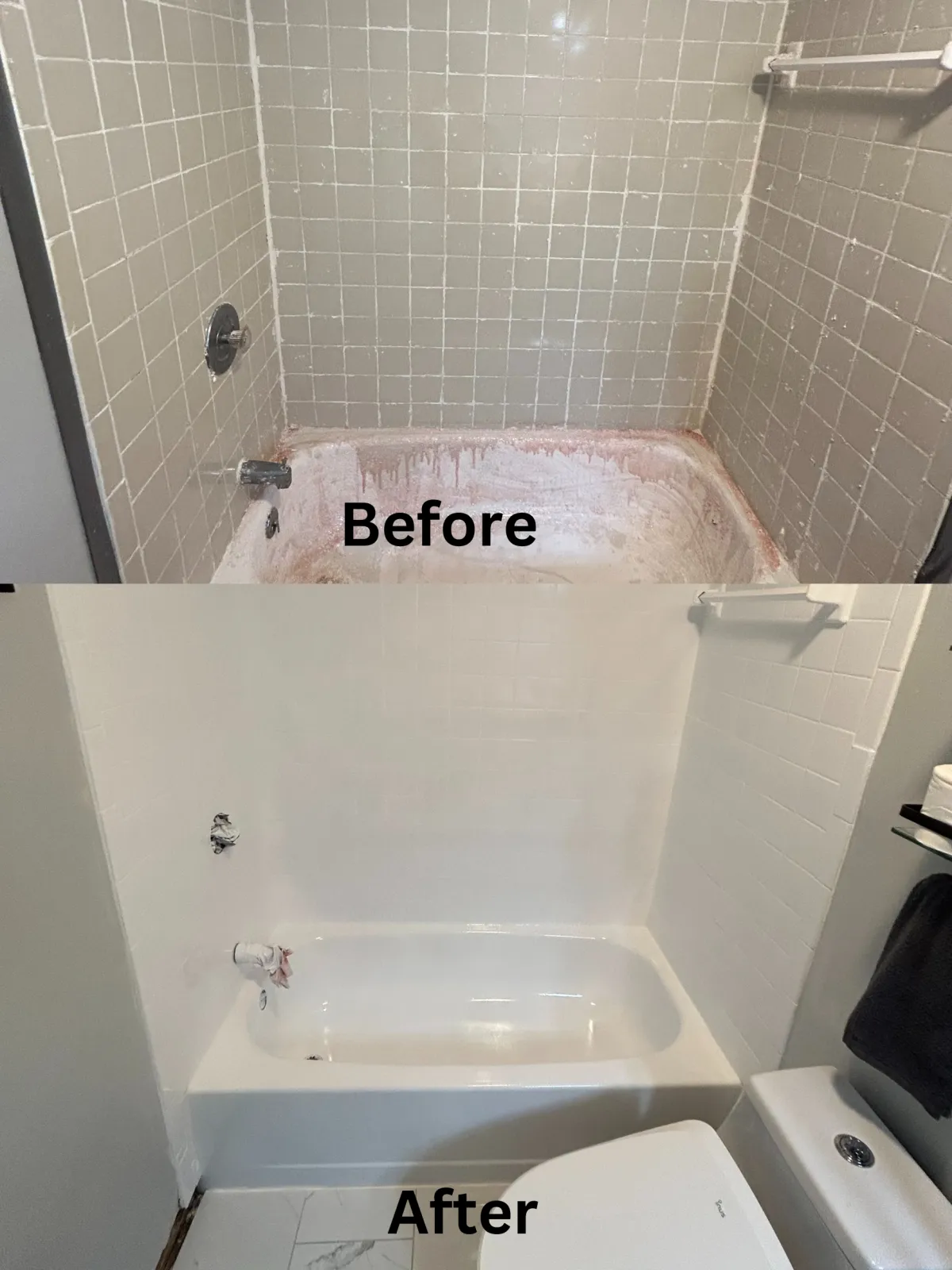 before and after bathtub repair and tile