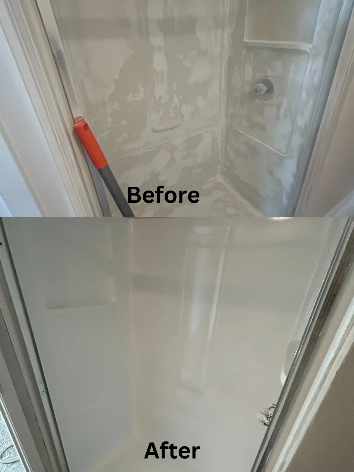 before and after shower refinishing