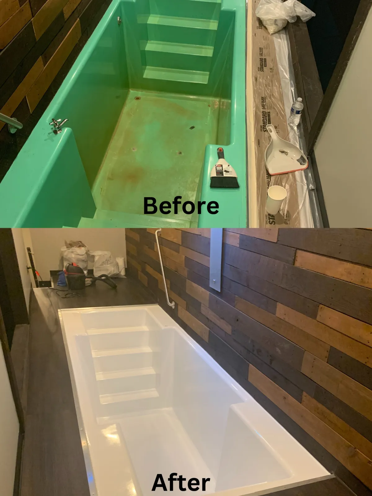 before and after tub refinishing