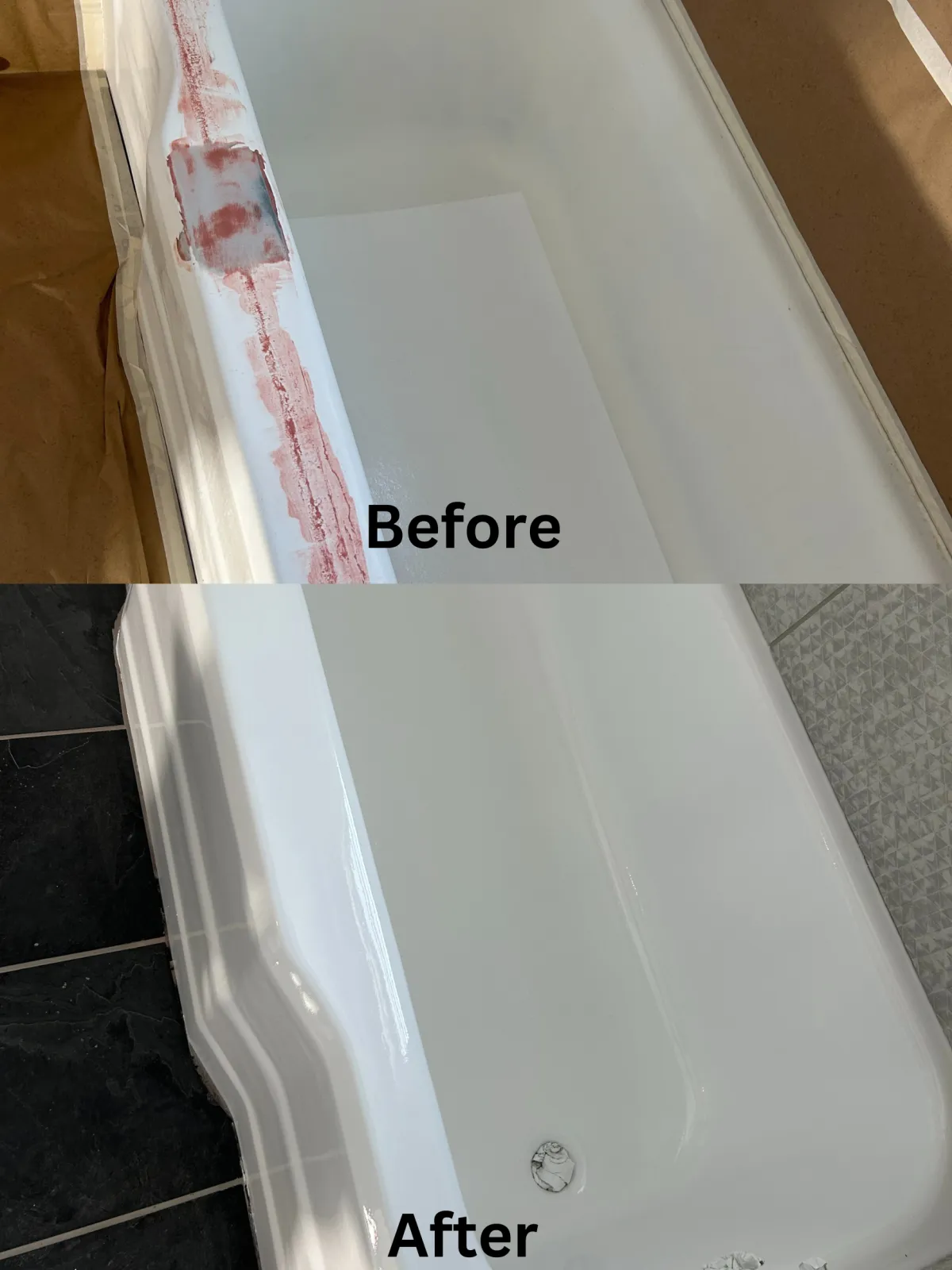 before and after bathtub refinishing