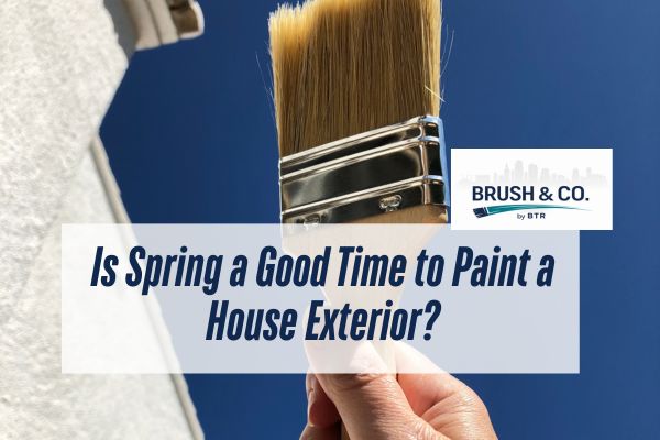 paint brush on hand with a caption man painting the exterior wall with a caption How Do I Know When It’s Time to Repaint My Home's Exterior?