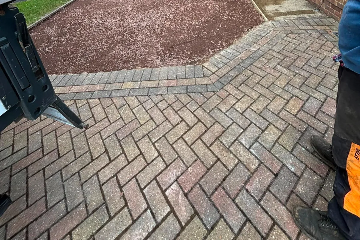 Block paving in Alton with a herringbone block paved driveway