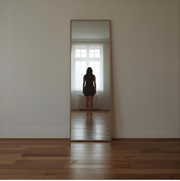 A serene, sunlit therapy office with a comfortable armchair, a small table with a plant, and soft natural light streaming through large windows. The space feels welcoming, calm, and private, inviting individuals to relax and open up.