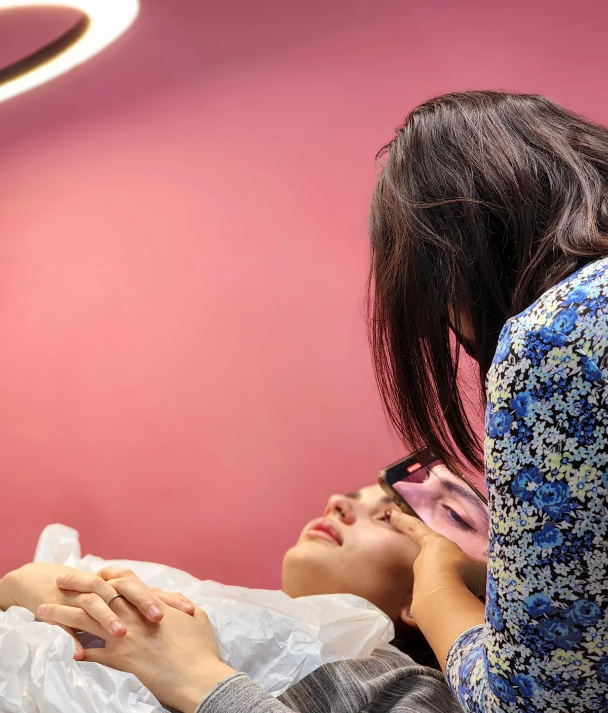 microblading of woman pictured