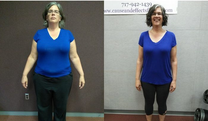 Lancaster PA personal training client Amy Troyer Before and After