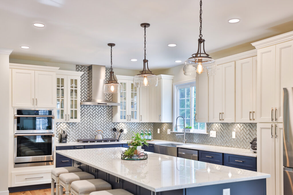 Minimalist kitchen featuring smart storage solutions in Takoma Park home
