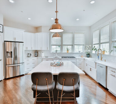 Contemporary kitchen with under-cabinet LED lighting in Takoma Park MD