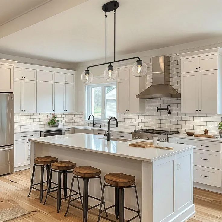 Minimalist kitchen featuring smart storage solutions in Potomac home