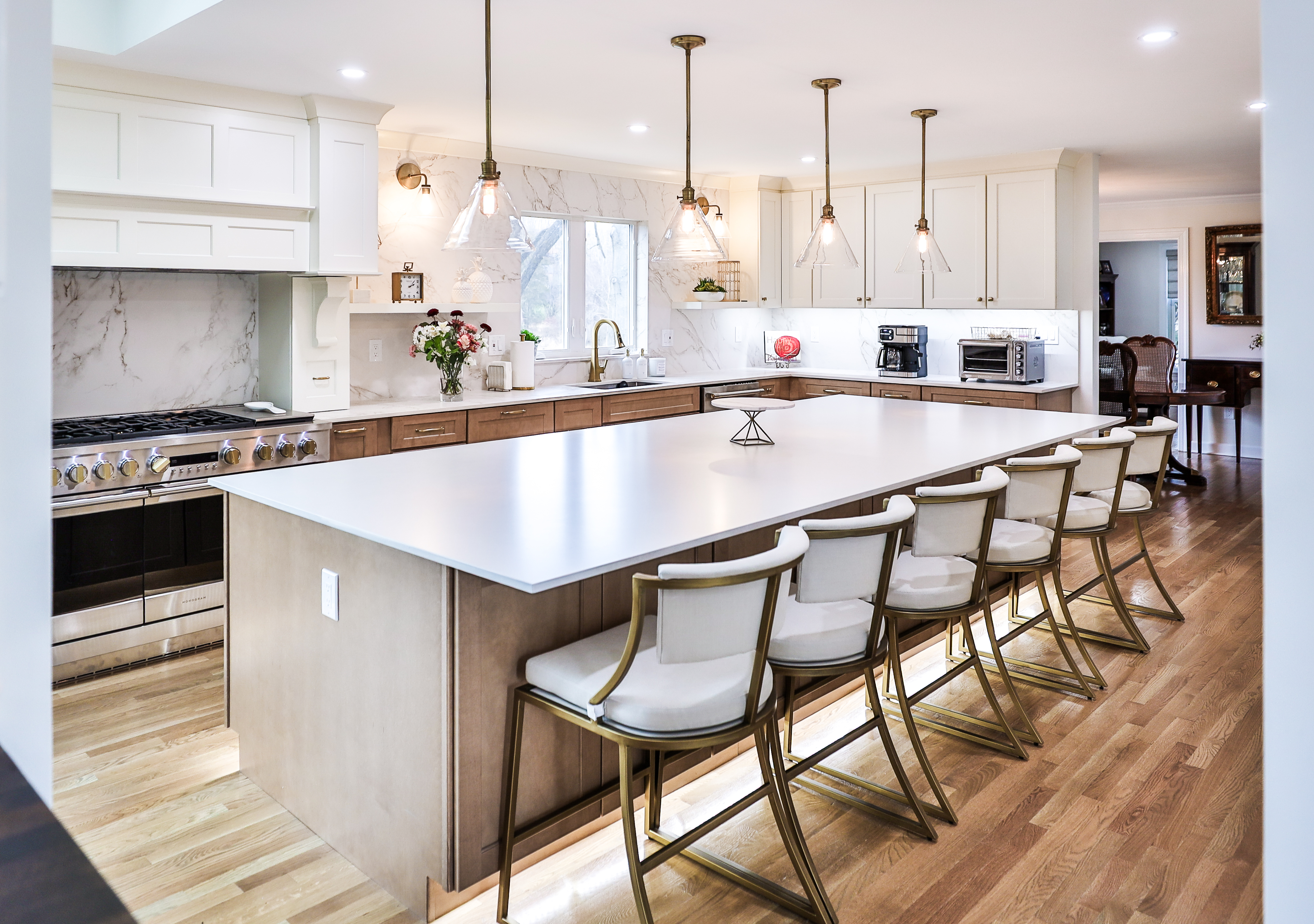 Walk-in pantry with organized shelving in Silver Spring kitchen