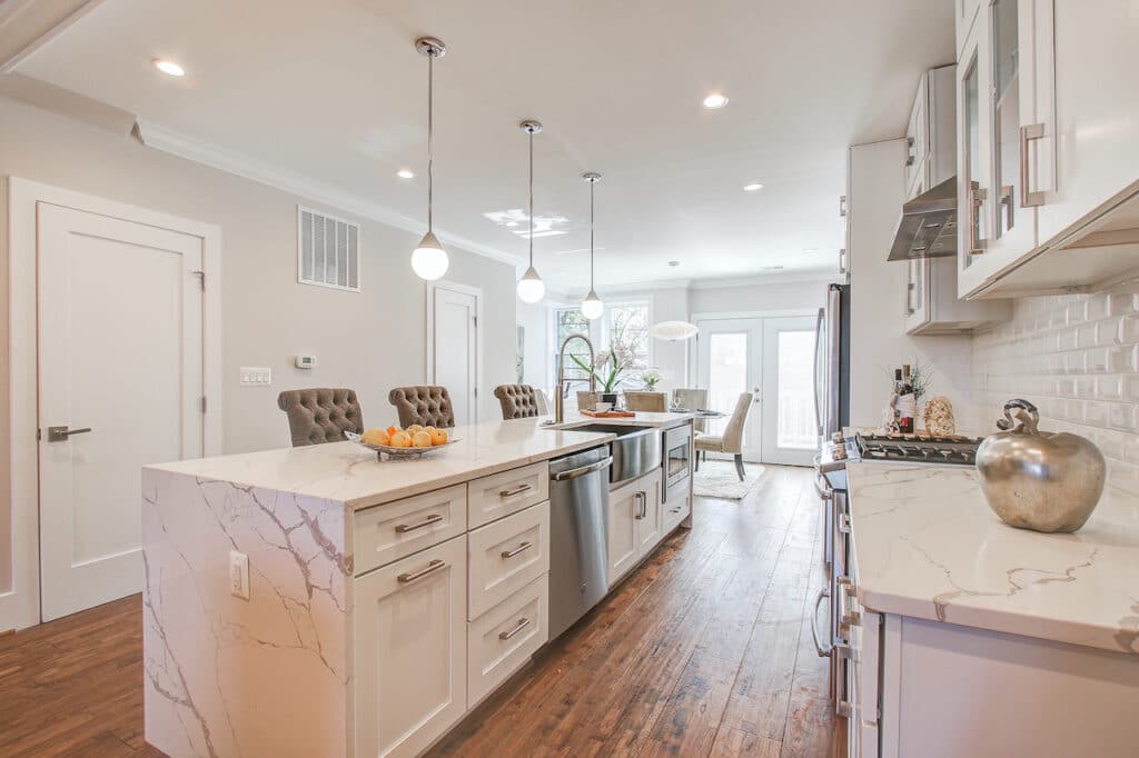 Walk-in pantry with organized shelving in Takoma Park kitchen