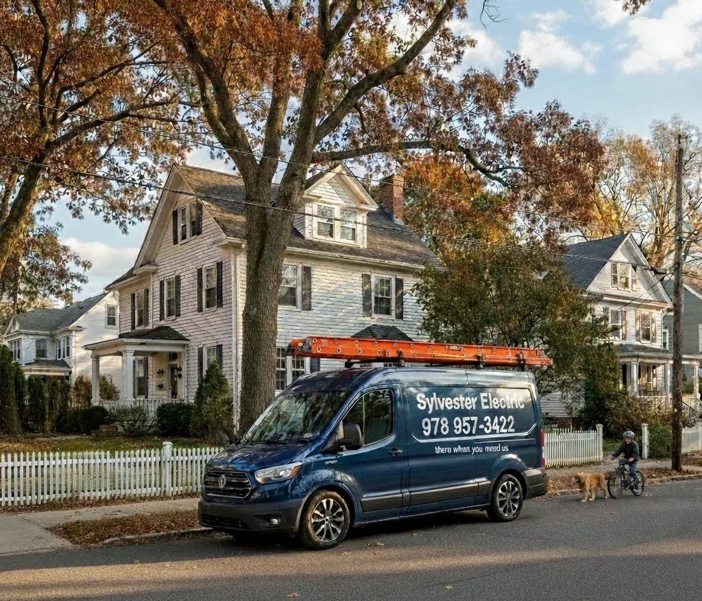 a building with lots of wires hanging from it's sides