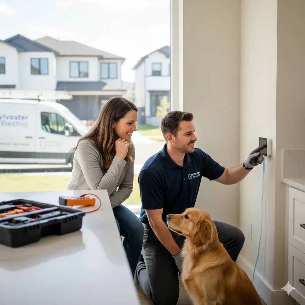 Sylvester electric electrician working on meter
