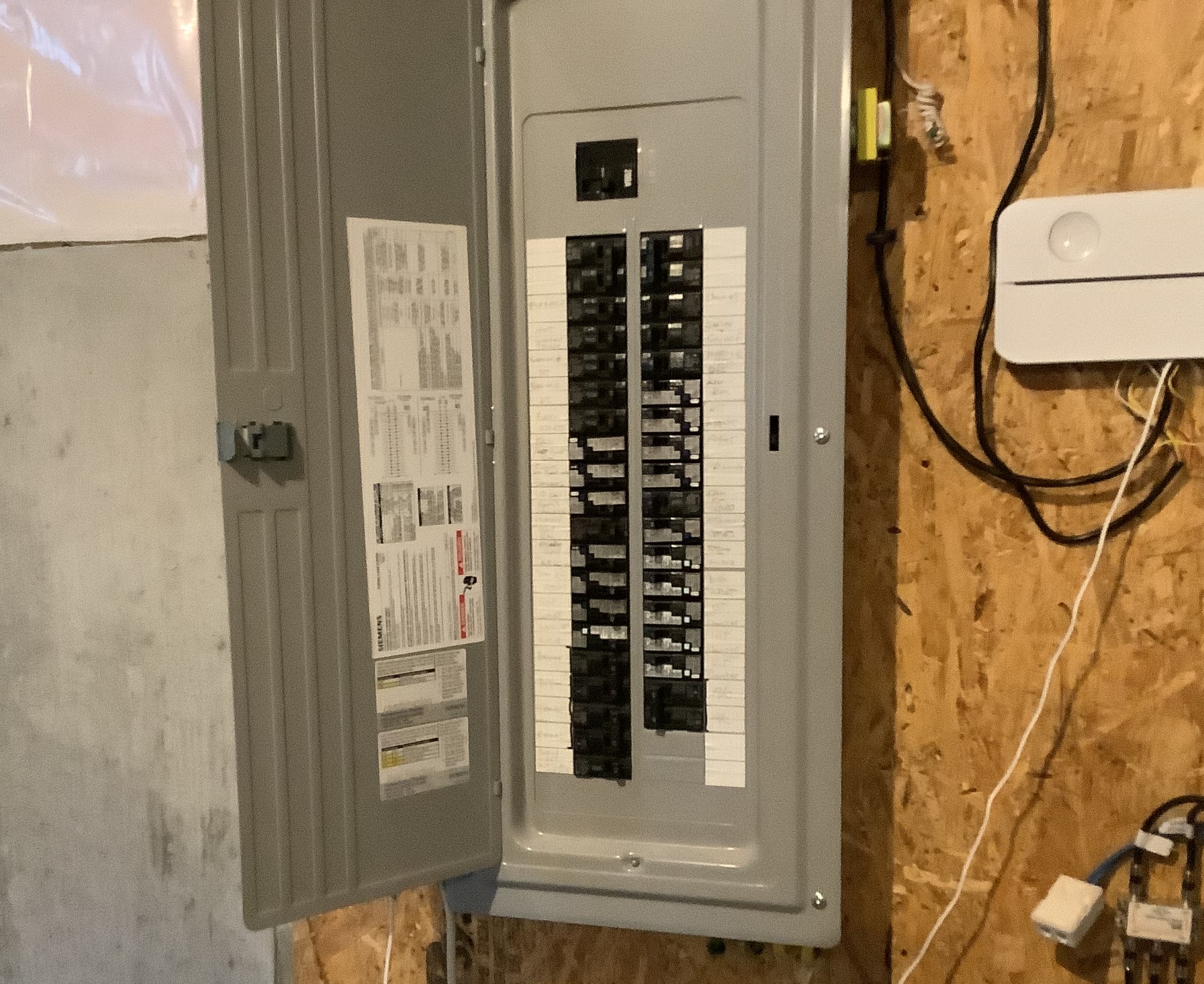 modern circuit breaker panel installation