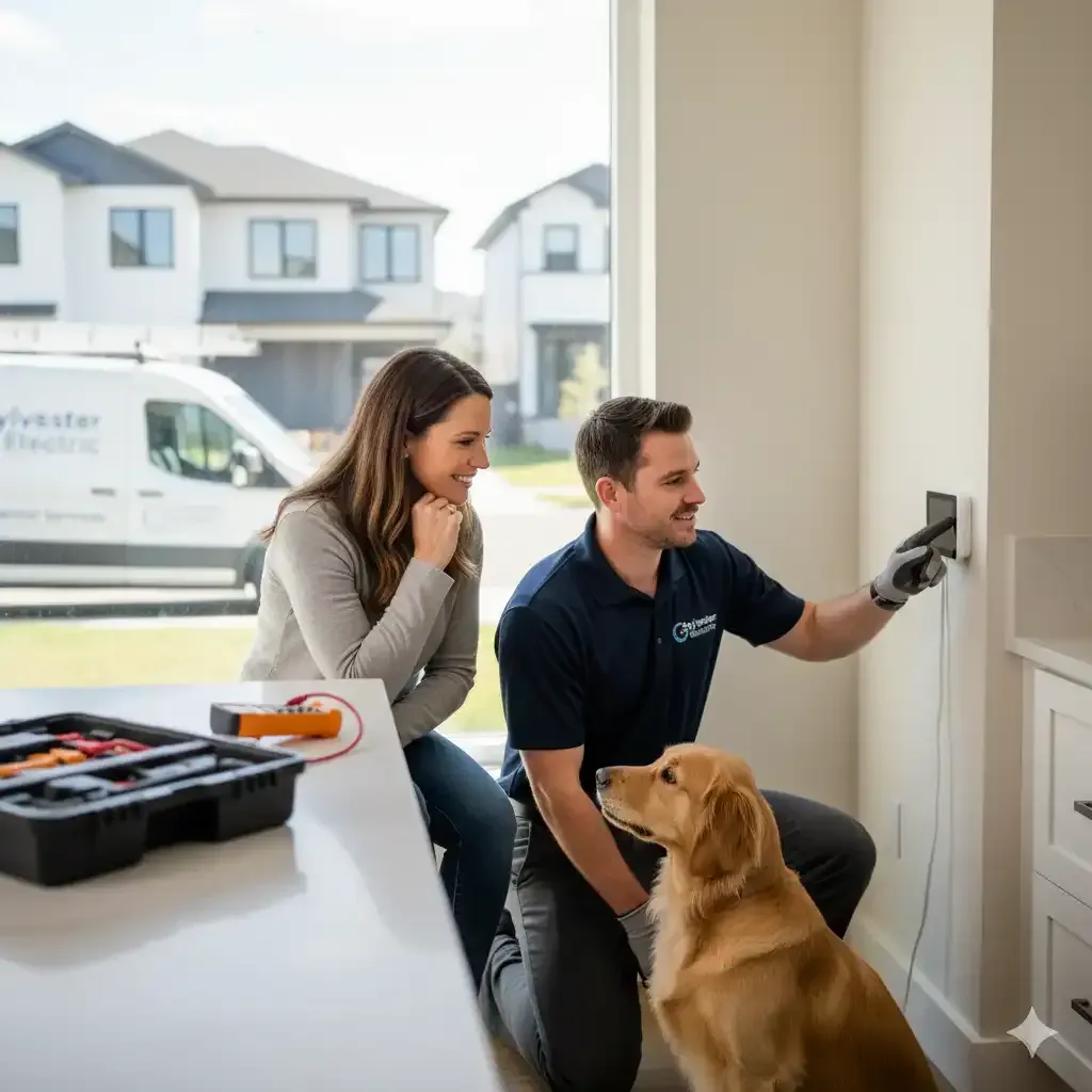 Sylvester electric electrician working on meter