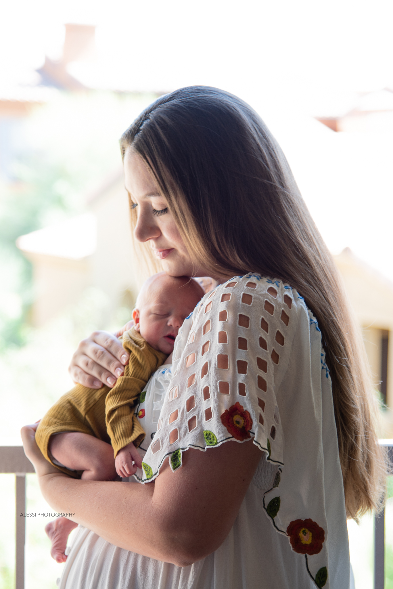 Mother and baby in soft light boise idaho