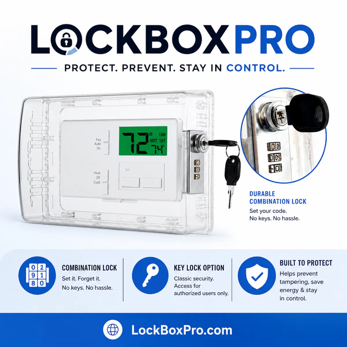 LockBoxPro dual-lock macro shot showing combination dials and keyhole