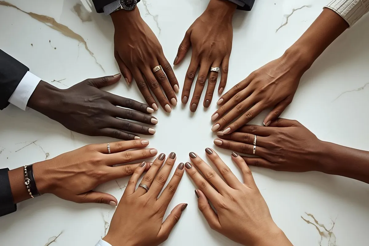 Picture of a Hand in Circle on a Table