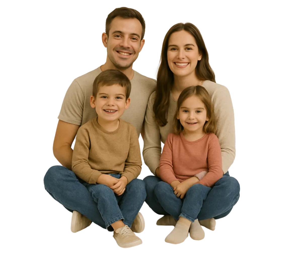 Happy family enjoying the benefits of a personal loan