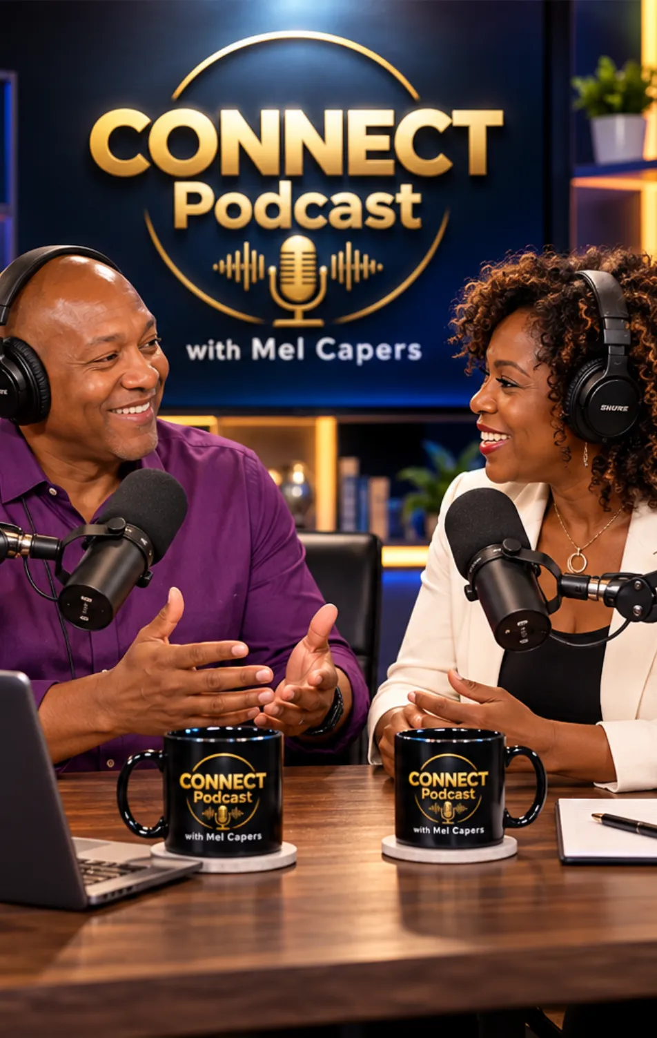 Mel Capers Interviewing a Guest