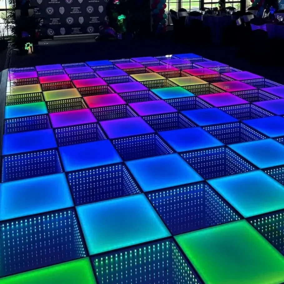 Custom Sized LED 3D Mirror Dance Floor