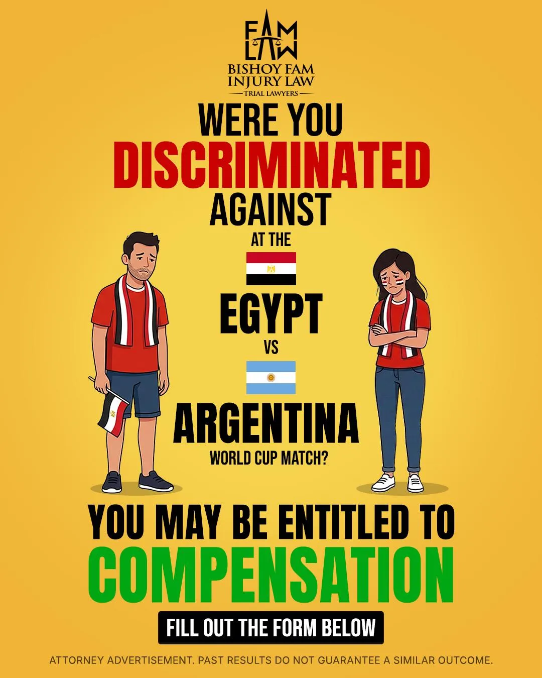 Discrimination at Egypt vs Argentina FIFA World Cup Match in Atlanta