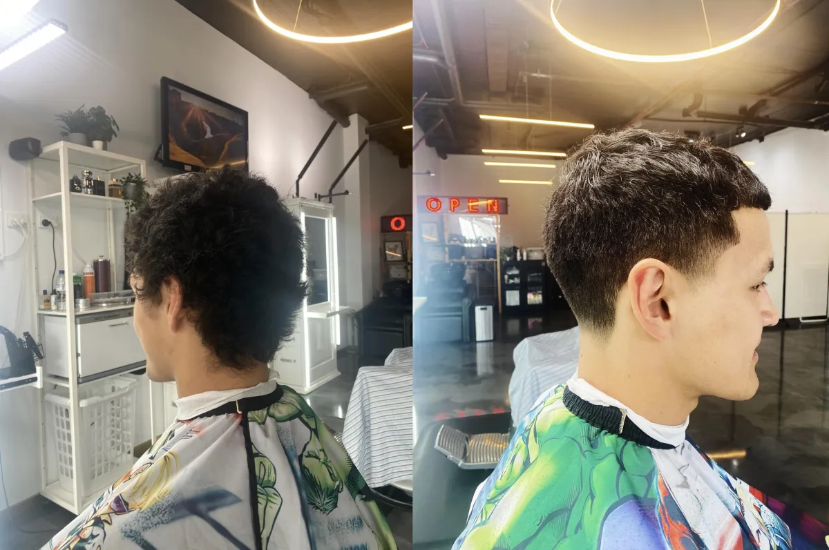 Befor and after tansrormation at silk barber by Jaymz the Barber