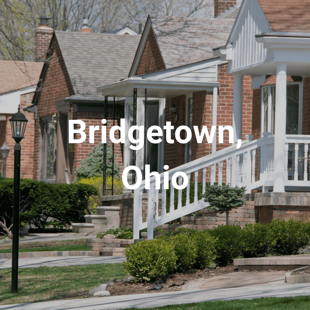 Typical neighborhood street in Bridgetown, Ohio.