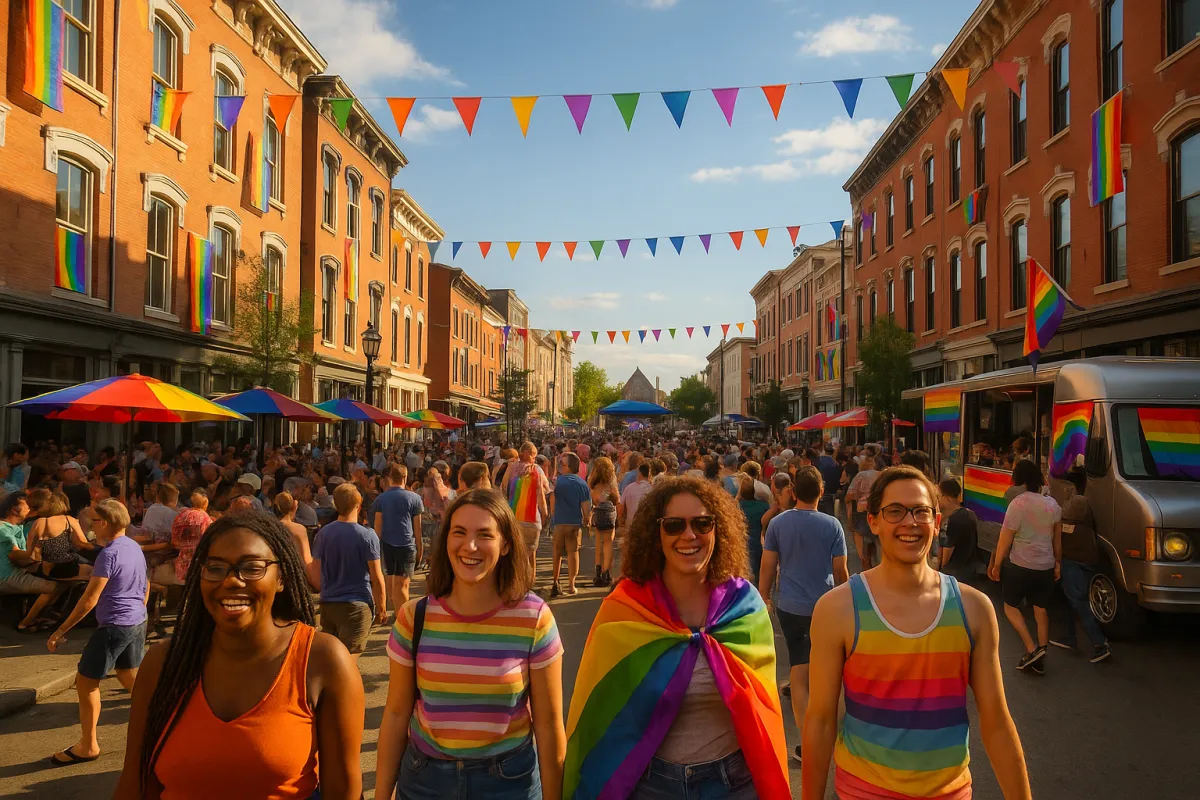  Top things to do this weekend in Cincinnati and Northern Kentucky June 5-7 2026 -- vibrant Pride Month celebration with rainbow flags in Over-the-Rhine with diverse crowd on sunny summer afternoon