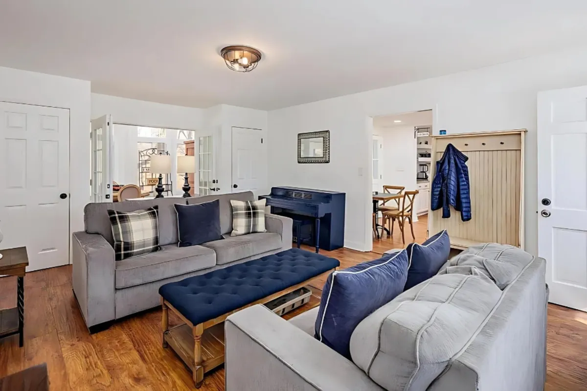 black fireplace near black flat screen tv