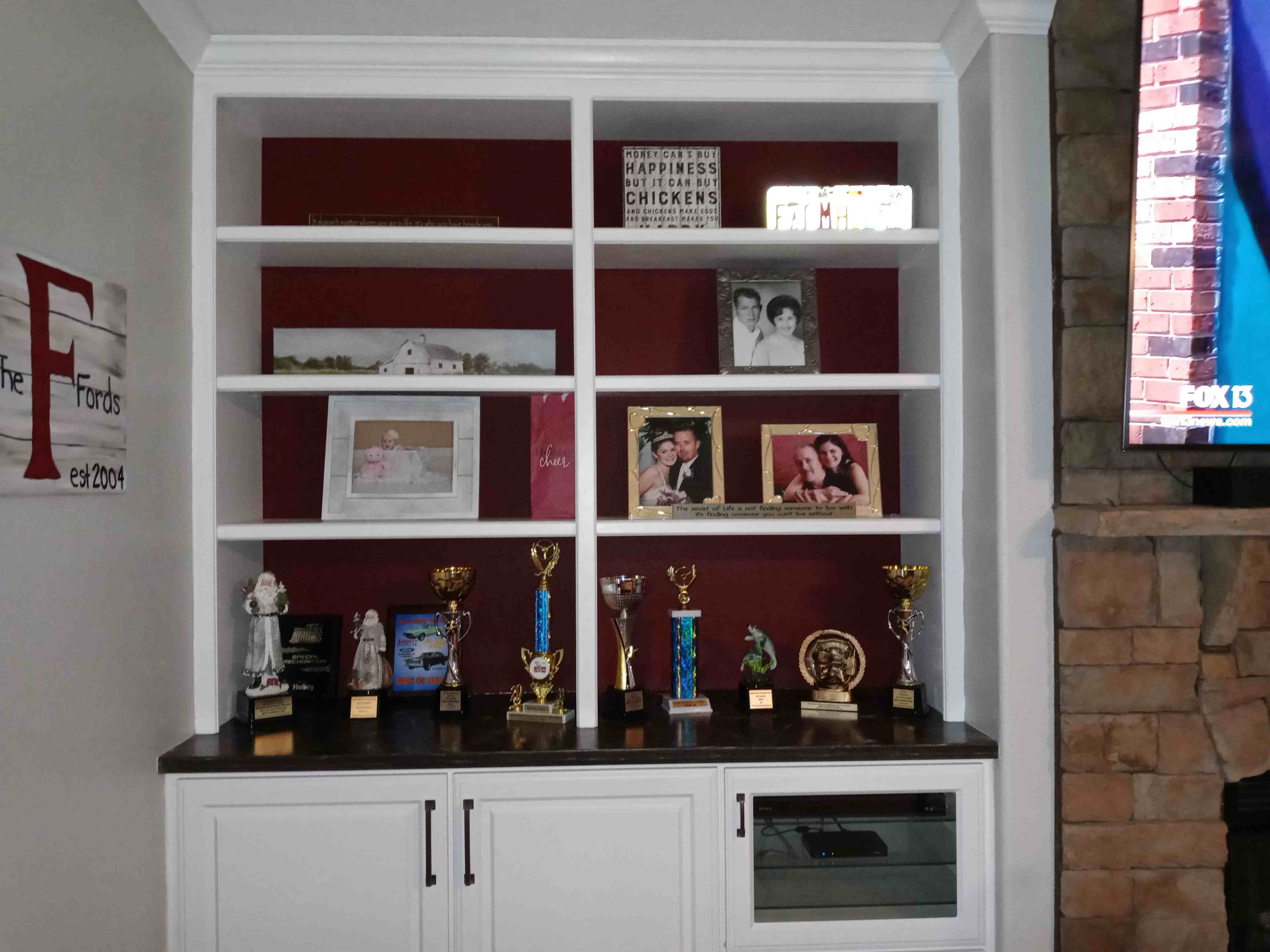 Custom built-in living room media center
