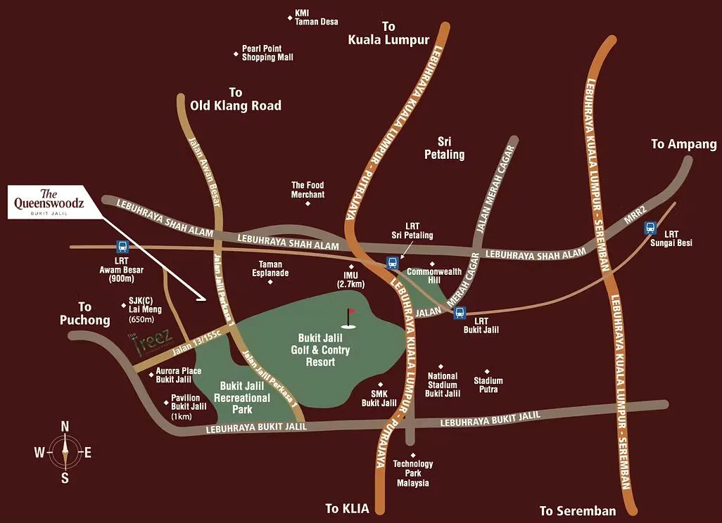 The Queenswoodz Bukit Jalil Map