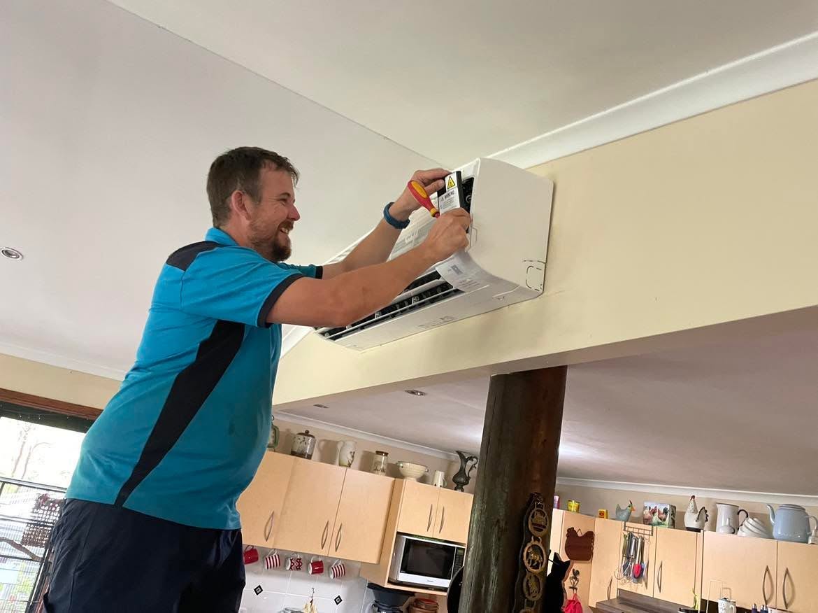 Heath Plain Electrical fitting a split air con system