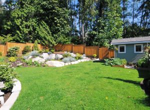 Green front lawn in North Reading maintained by LN Landscaping & Irrigation