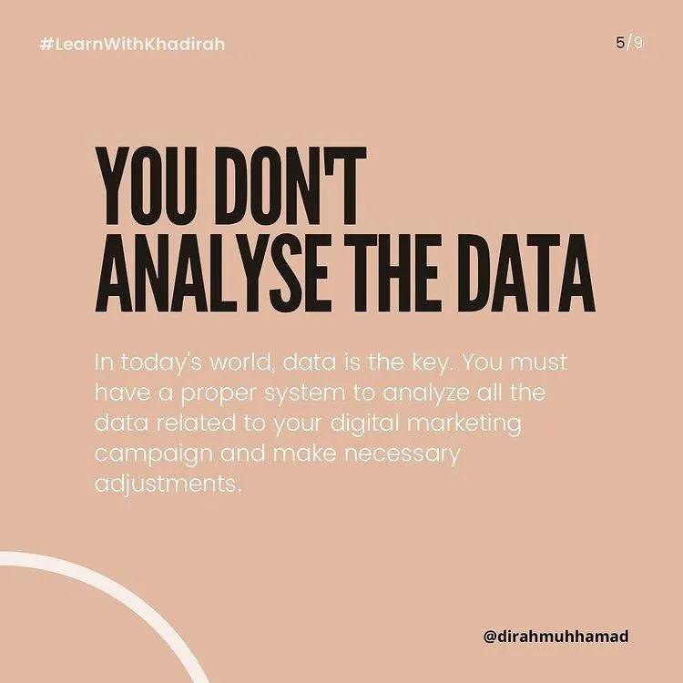 YOU DON'T ANALYSE THE DATA