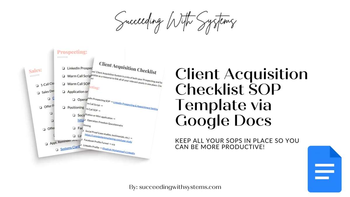 Client Acquisition Checklist SOP Template