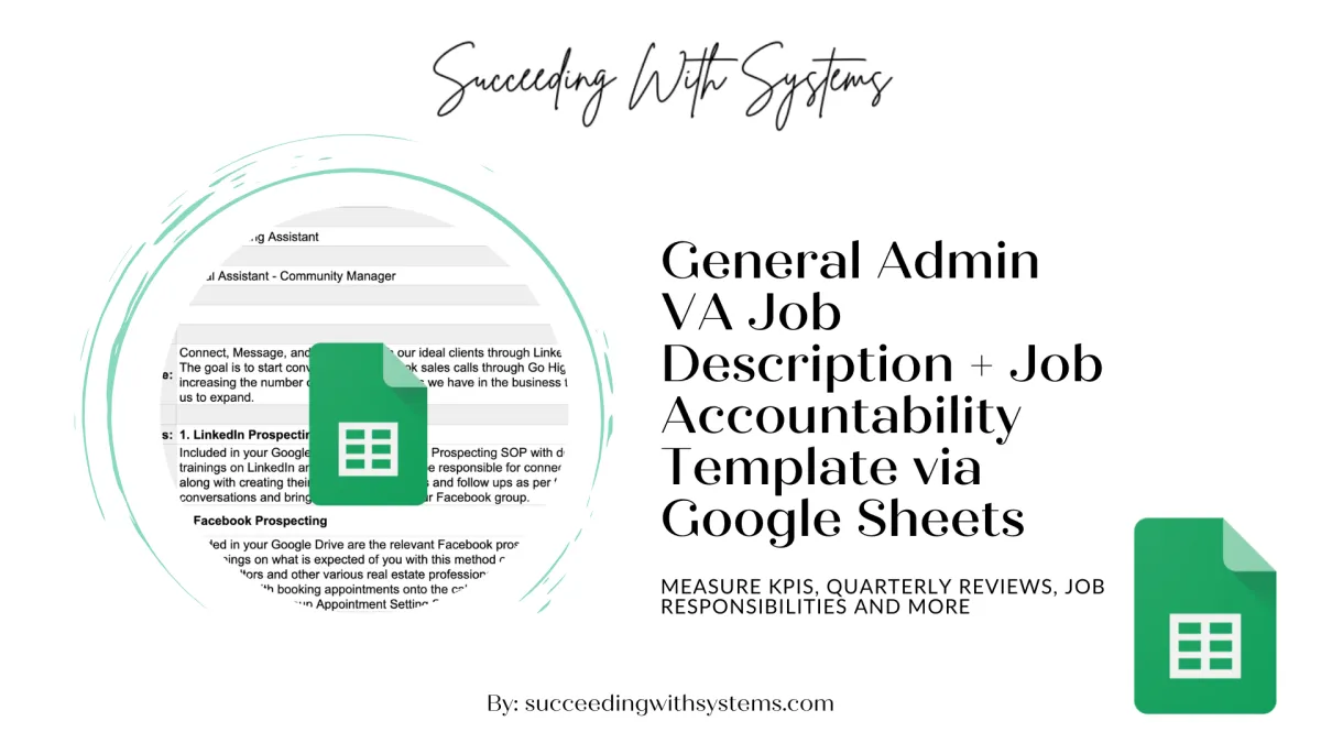 General Admin VA Job Description + Job Accountability Sheet