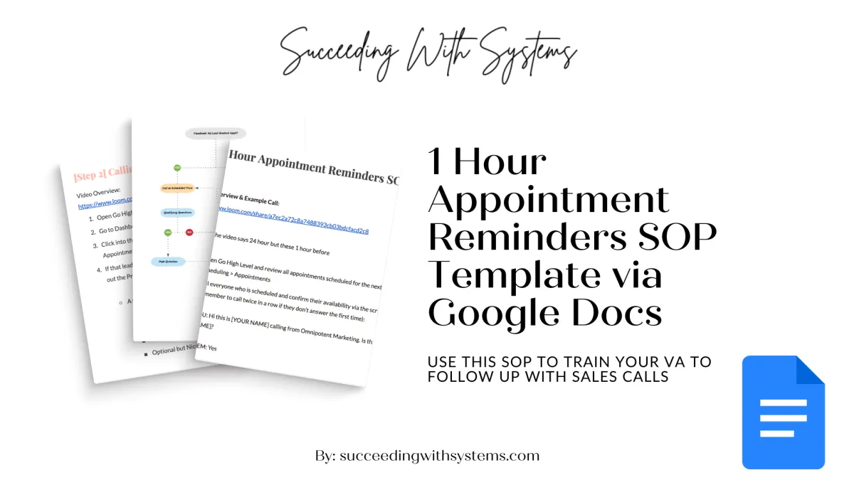 1 Hour Appointment Reminders SOP Template