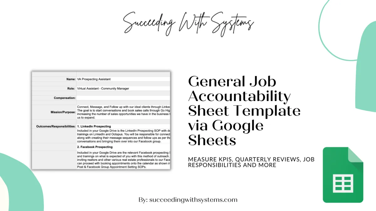 Executive Assistant & ProGeneral Job Accountability Sheetspecting Assistant Job Description + Job Accountability Sheet
