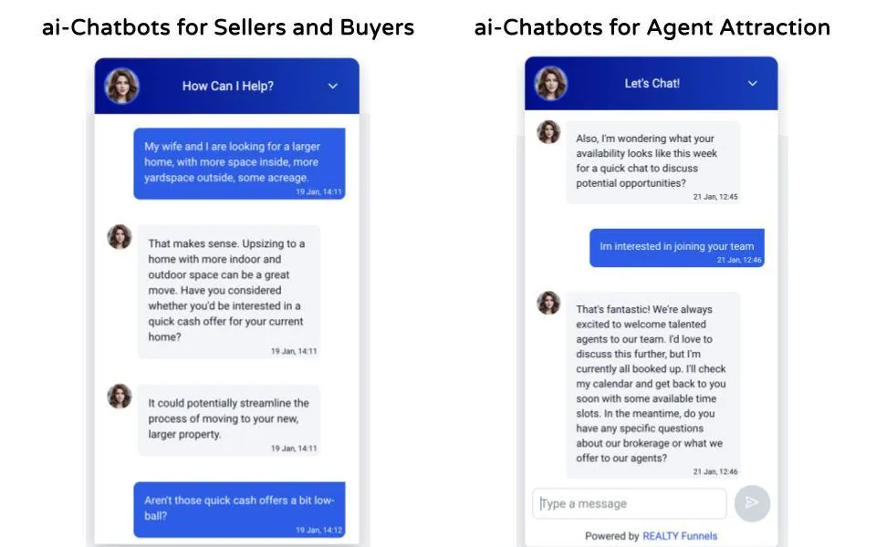 REALTY Funnels CRM ai-chatbots for residential real estate agents