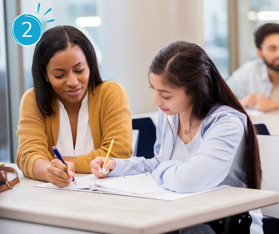 Tutor and student creating learning plan