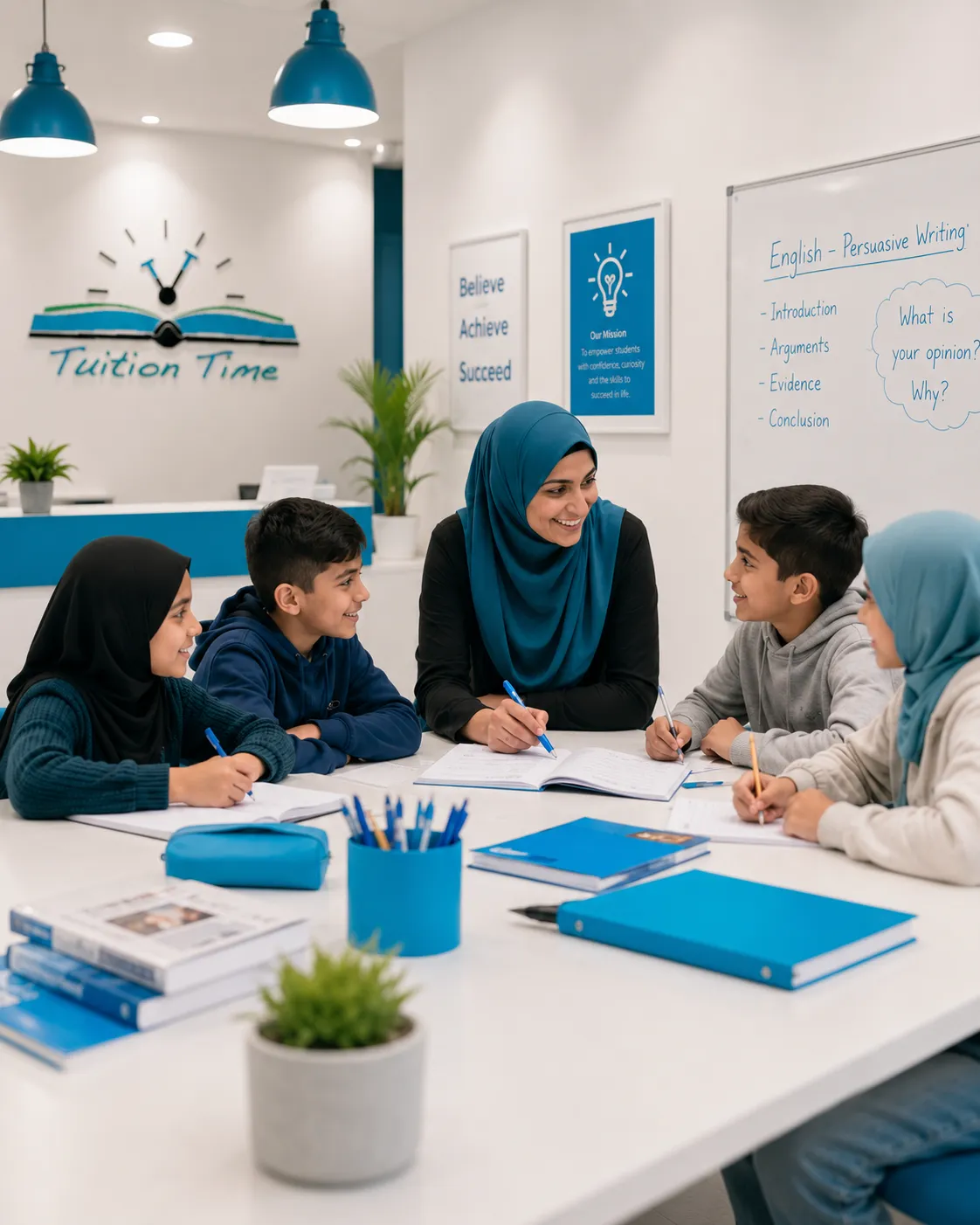 Tutor working with a children at Tuition Time Huddersfield