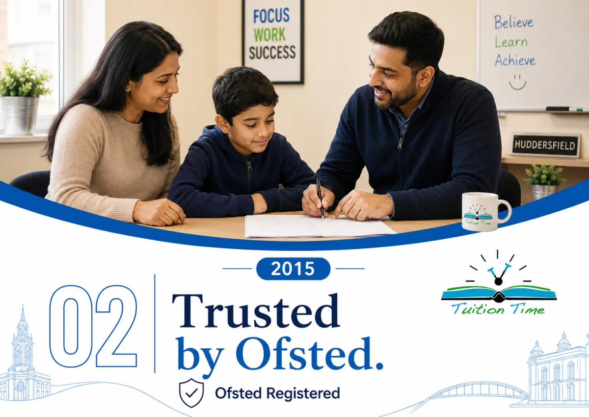 Warm image of a tutor and parent talking at a table