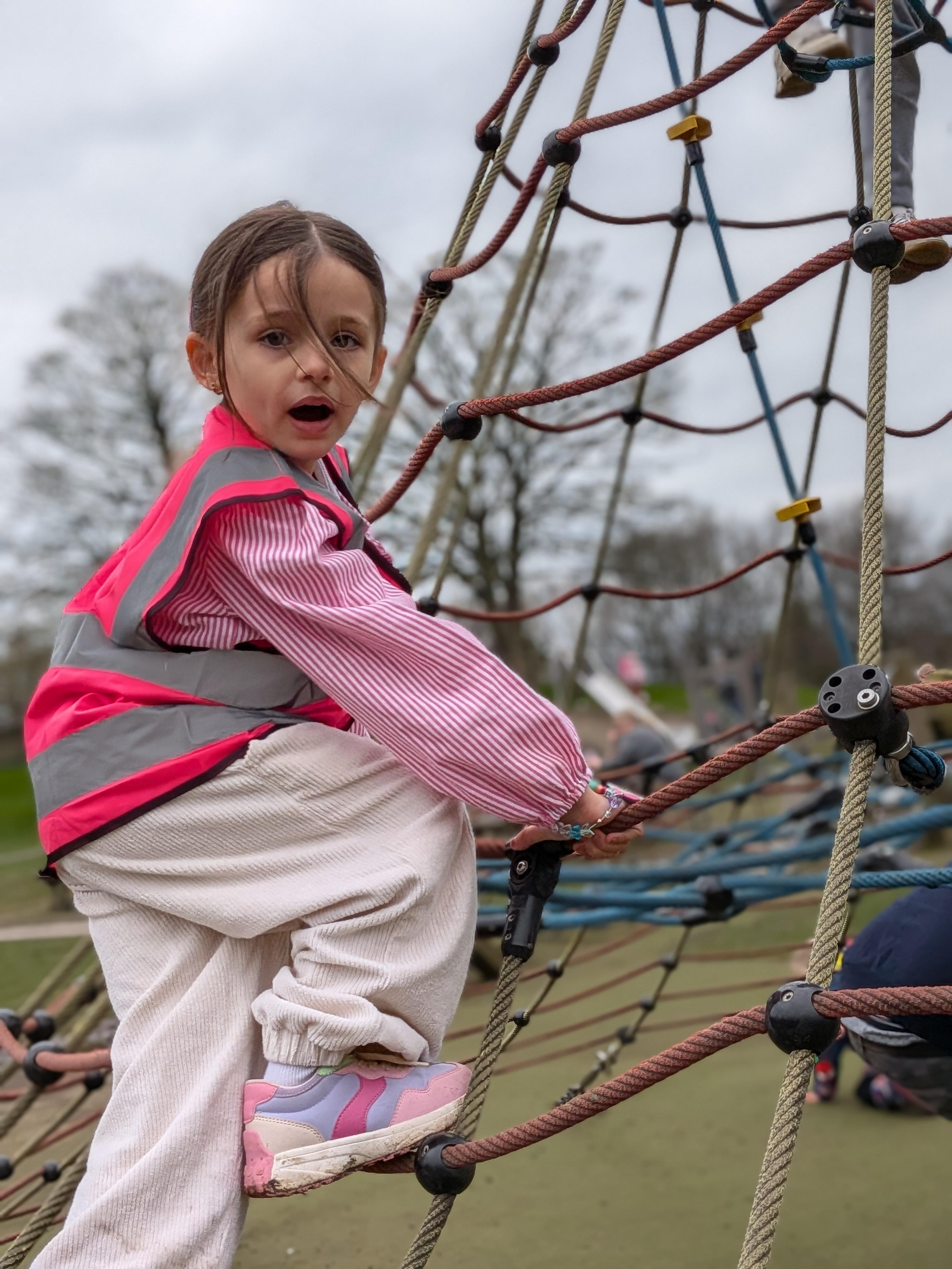 Child going to the park at legends care.