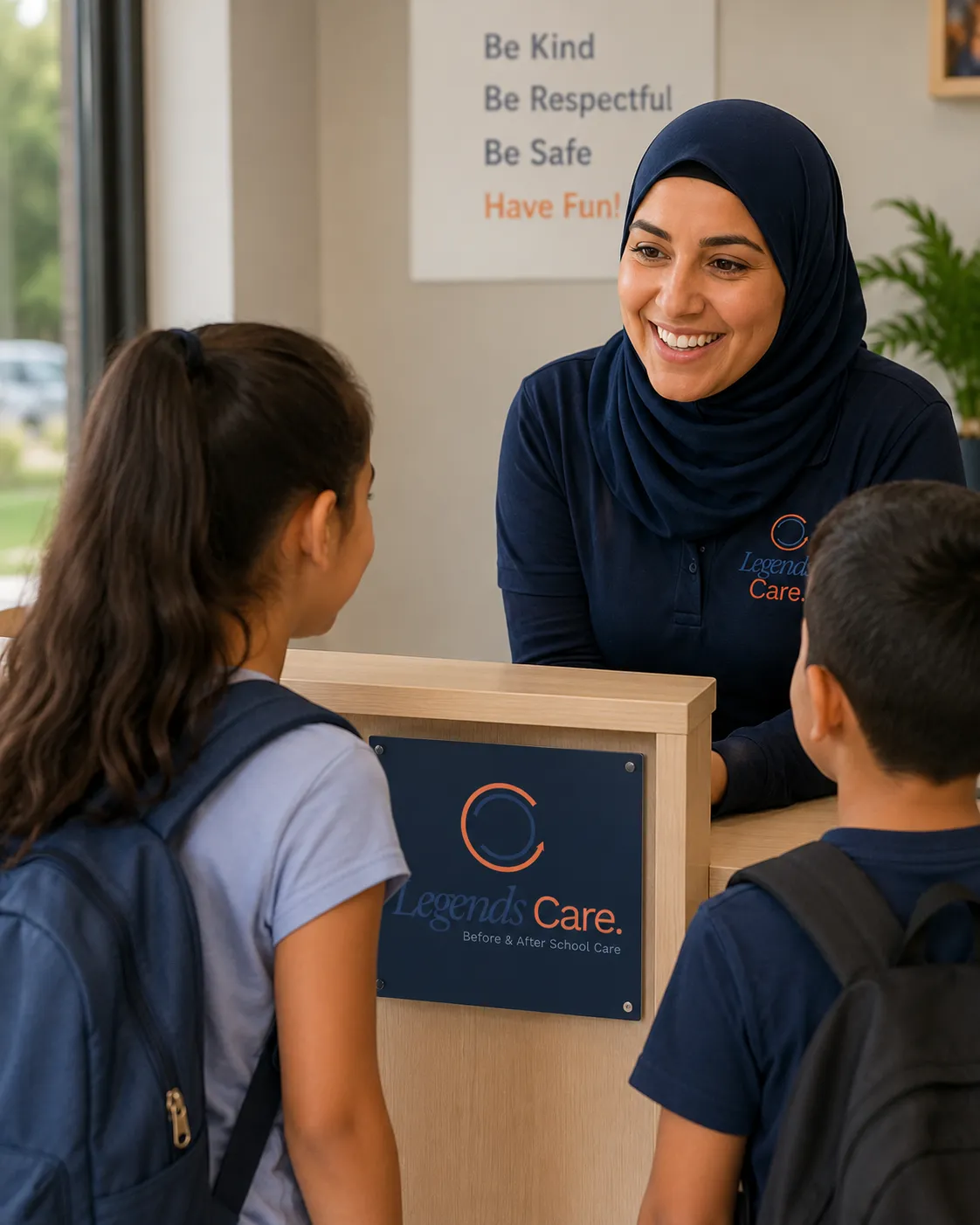 Children being welcomed at Legends Care