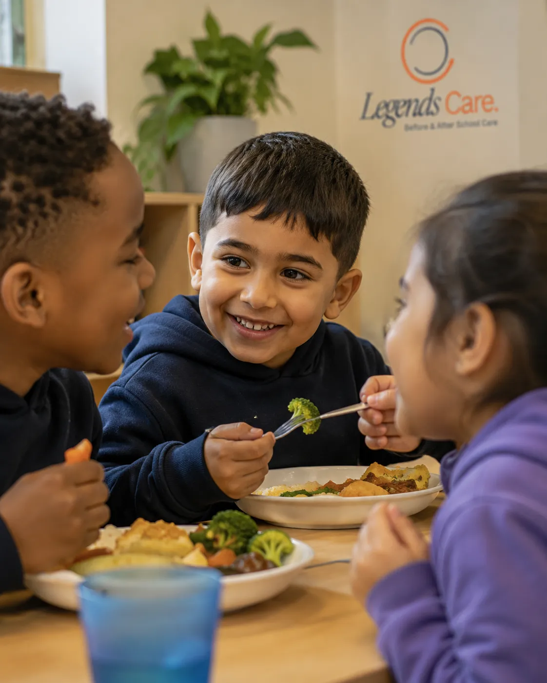 Children enjoying a healthy meal
