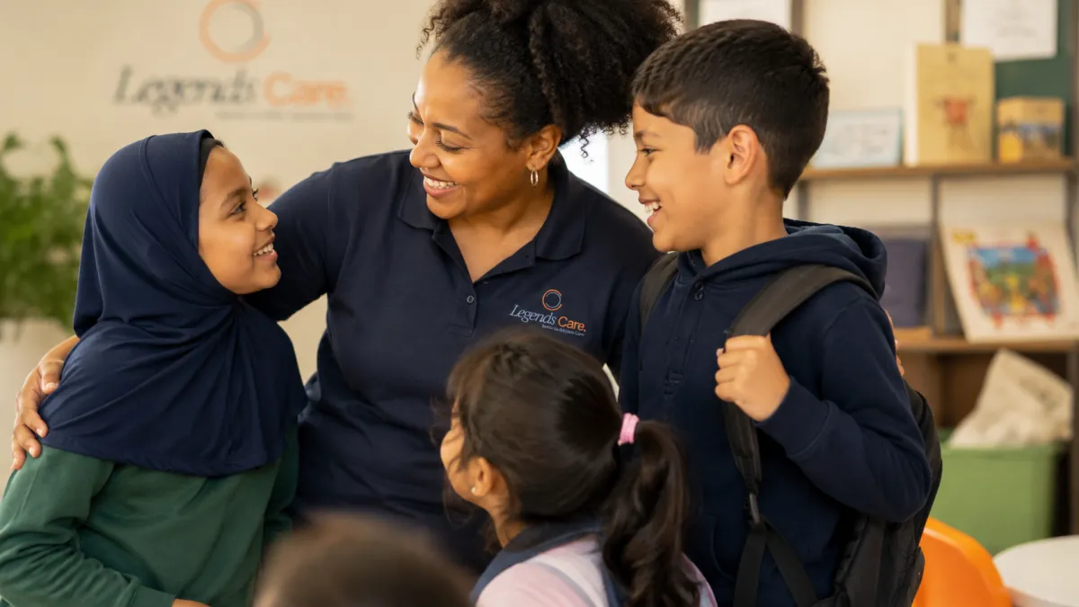 Children being safely collected and enjoying after-school activities