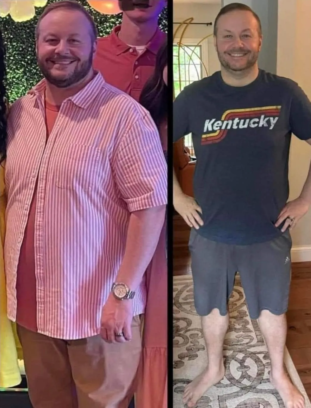 Before and After My Healthy Reach guy kentucky shirt weight loss