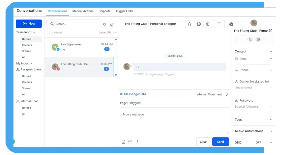 TRIGGANT CRM Conversation Hub